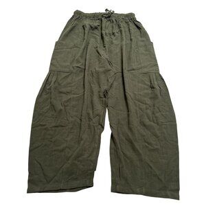 Wide Leg Women's Pants in Olive Green